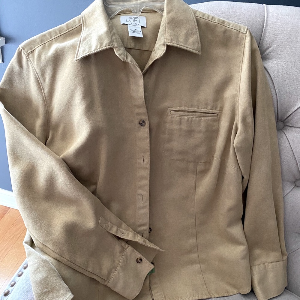 Ann Taylor faux swede shirt